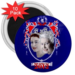 Queen Elizabeth 2012 Jubilee Year 10 Pack Large Magnet (round)