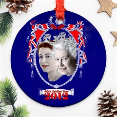 Queen Elizabeth 2012 Jubilee Year Twin-sided Ceramic Ornament (round) by artattack4all