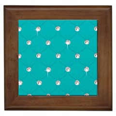 Turquoise Diamond Bling Framed Ceramic Tile