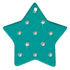 Turquoise Diamond Bling Ceramic Ornament (star) by artattack4all