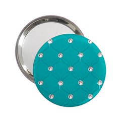 Turquoise Diamond Bling Handbag Mirror by artattack4all