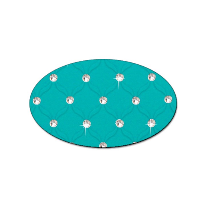 Turquoise Diamond Bling Sticker (Oval)