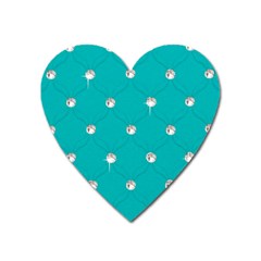 Turquoise Diamond Bling Large Sticker Magnet (heart) by artattack4all