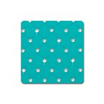 Turquoise Diamond Bling Large Sticker Magnet (Square) Front