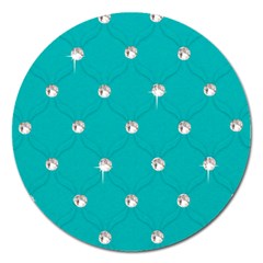 Turquoise Diamond Bling Extra Large Sticker Magnet (round) by artattack4all