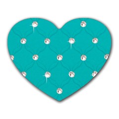 Turquoise Diamond Bling Mouse Pad (heart) by artattack4all