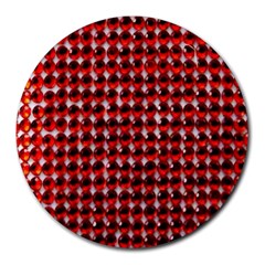 Deep Red Sparkle Bling 8  Mouse Pad (round)