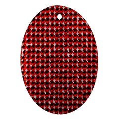 Deep Red Sparkle Bling Ceramic Ornament (oval) by artattack4all