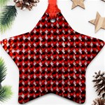 Deep Red Sparkle Bling Ceramic Ornament (Star) Front