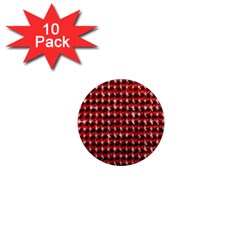 Deep Red Sparkle Bling 10 Pack Mini Magnet (round) by artattack4all