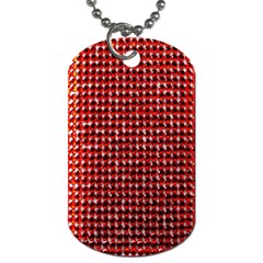 Deep Red Sparkle Bling Single-sided Dog Tag