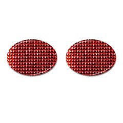 Deep Red Sparkle Bling Oval Cuff Links by artattack4all