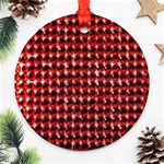 Deep Red Sparkle Bling Twin-sided Ceramic Ornament (Round) Front