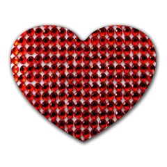 Deep Red Sparkle Bling Mouse Pad (heart) by artattack4all