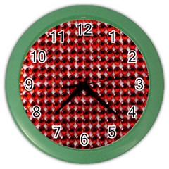 Deep Red Sparkle Bling Colored Wall Clock by artattack4all