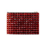 Deep Red Sparkle Bling Medium Makeup Purse Back