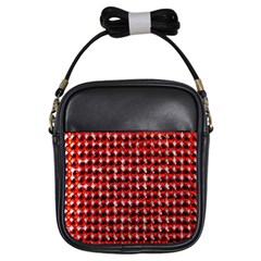 Deep Red Sparkle Bling Kids  Sling Bag by artattack4all