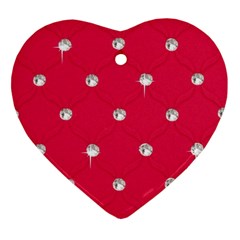 Red Diamond Bling  Ceramic Ornament (heart)