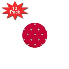 Red Diamond Bling  10 Pack Mini Button (round)