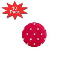 Red Diamond Bling  10 Pack Mini Magnet (round)