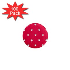 Red Diamond Bling  100 Pack Mini Magnet (round) by artattack4all