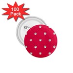 Red Diamond Bling  100 Pack Small Button (Round) Front