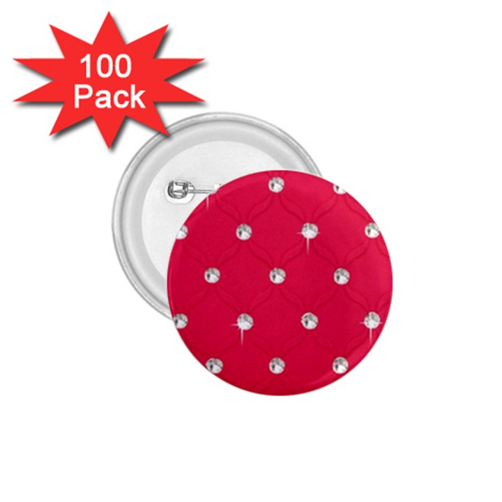 Red Diamond Bling  100 Pack Small Button (Round)