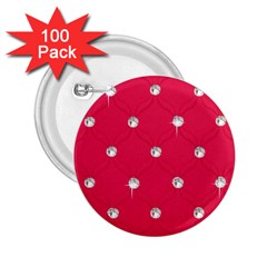 Red Diamond Bling  100 Pack Regular Button (round)