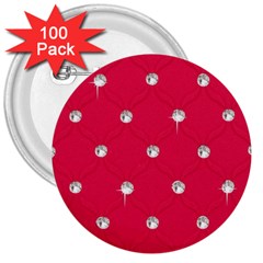 Red Diamond Bling  100 Pack Large Button (round)