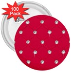 Red Diamond Bling  100 Pack Large Button (Round) Front