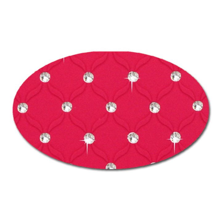 Red Diamond Bling  Large Sticker Magnet (Oval)