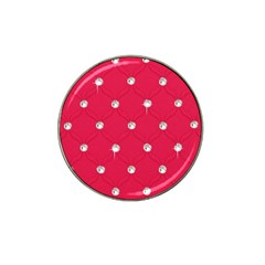 Red Diamond Bling  4 Pack Golf Ball Marker (for Hat Clip)