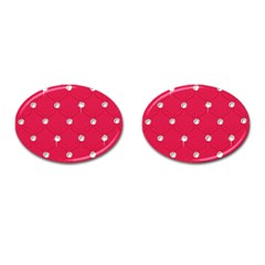 Red Diamond Bling  Oval Cuff Links