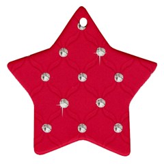 Red Diamond Bling  Twin-sided Ceramic Ornament (star)