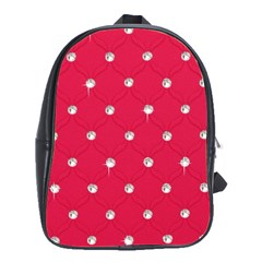 Red Diamond Bling  Large School Backpack