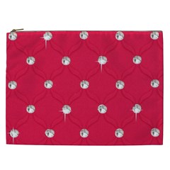 Red Diamond Bling  Cosmetic Bag (xxl) by artattack4all