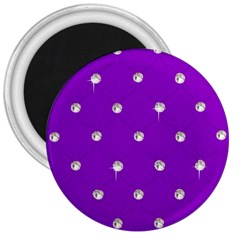 Royal Purple Sparkle Bling Large Magnet (round)