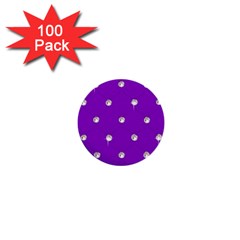 Royal Purple Sparkle Bling 100 Pack Mini Button (round)