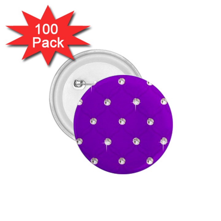 Royal Purple Sparkle Bling 100 Pack Small Button (Round)