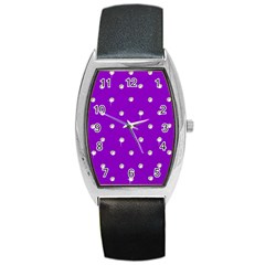 Royal Purple Sparkle Bling Black Leather Watch (tonneau) by artattack4all