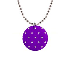 Royal Purple Sparkle Bling Mini Button Necklace