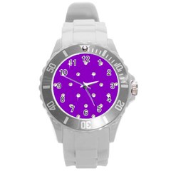 Royal Purple Sparkle Bling Round Plastic Sport Watch Large by artattack4all