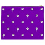 Royal Purple Sparkle Bling Cosmetic Bag (XXXL) Back