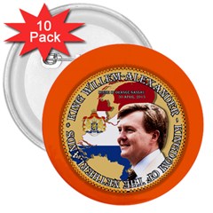 King Willem-alexander 10 Pack Large Button (round) by artattack4all