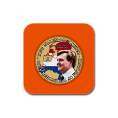 King Willem-alexander 4 Pack Rubber Drinks Coaster (square) by artattack4all