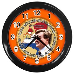 King Willem-alexander Black Wall Clock by artattack4all