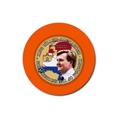 King Willem-alexander Rubber Drinks Coaster (round) by artattack4all