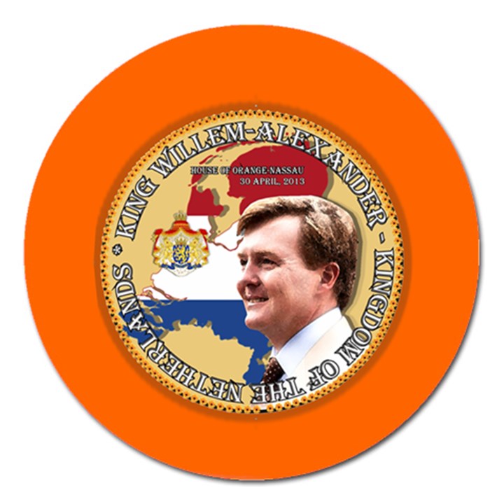 King Willem-Alexander Extra Large Sticker Magnet (Round)