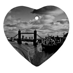 River Thames Waterfall Ceramic Ornament (heart) by Londonimages