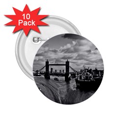 River Thames Waterfall 10 Pack Regular Button (round) by Londonimages